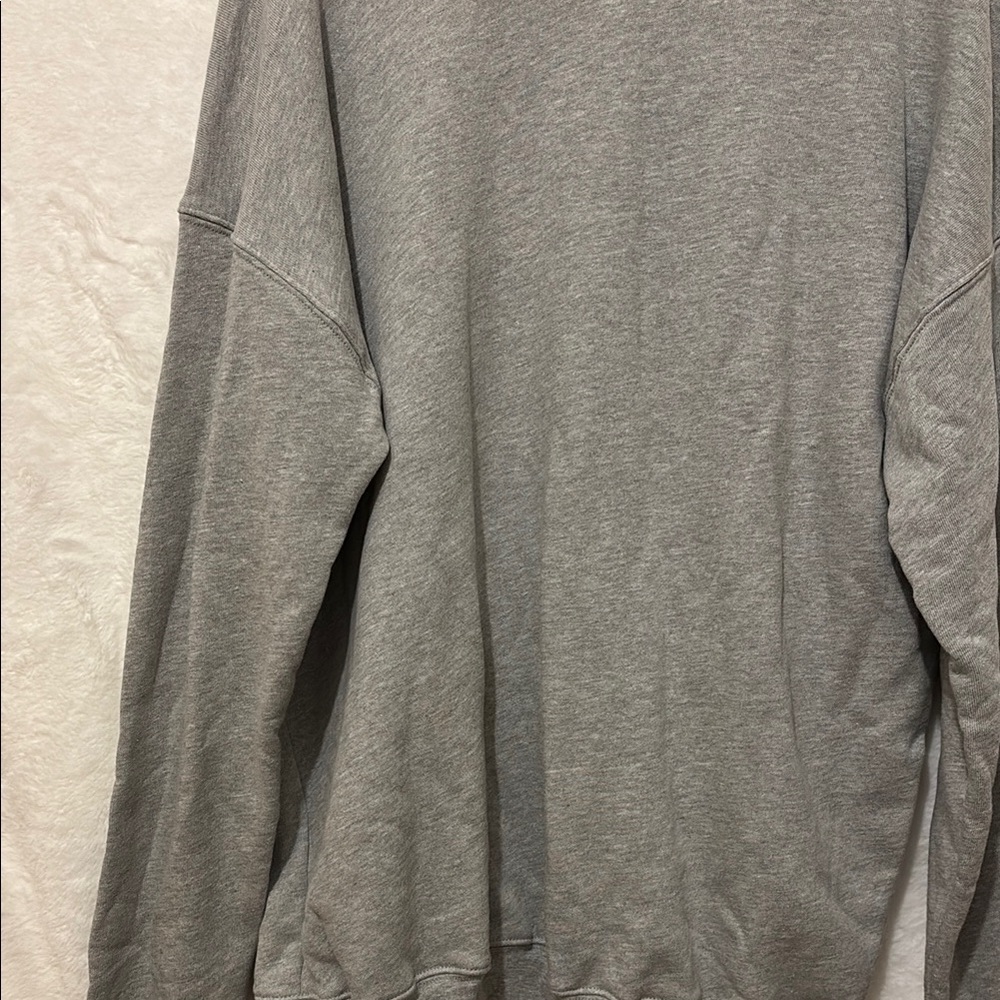 Bella Canvas Crewneck Sweater Gray and Red - Picture 3 of 5